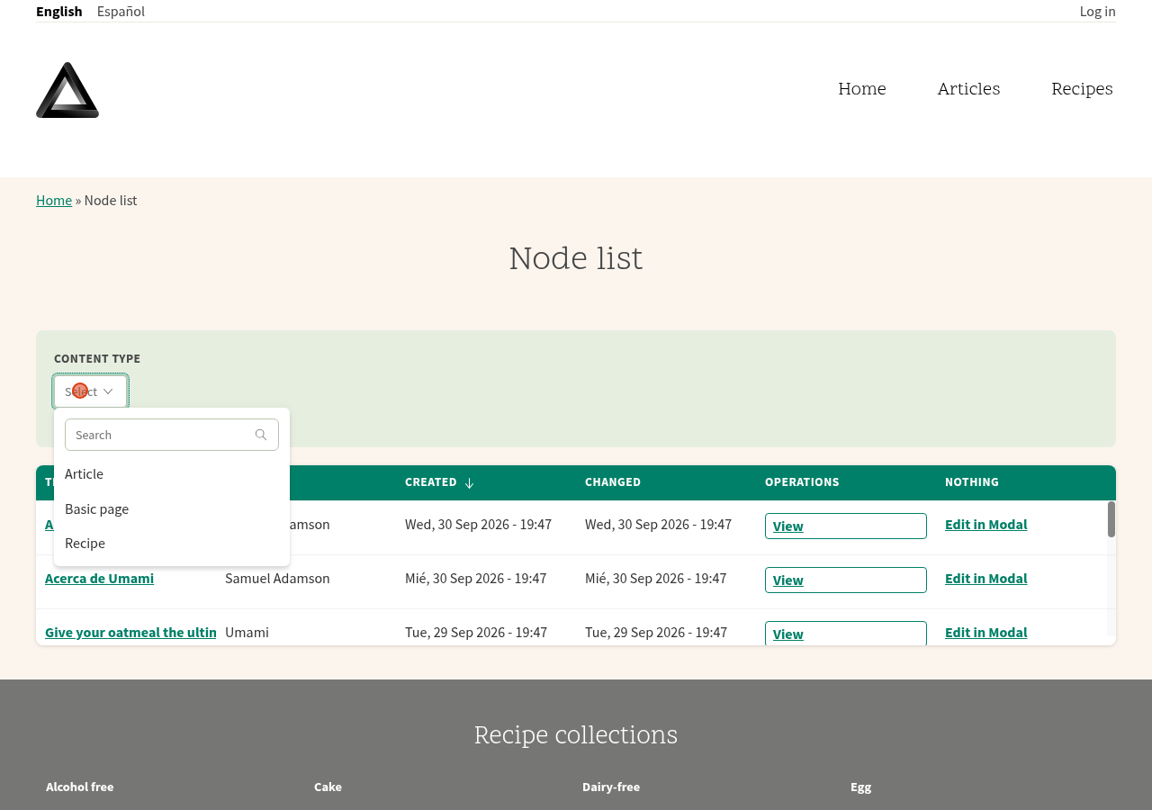 Node list filter